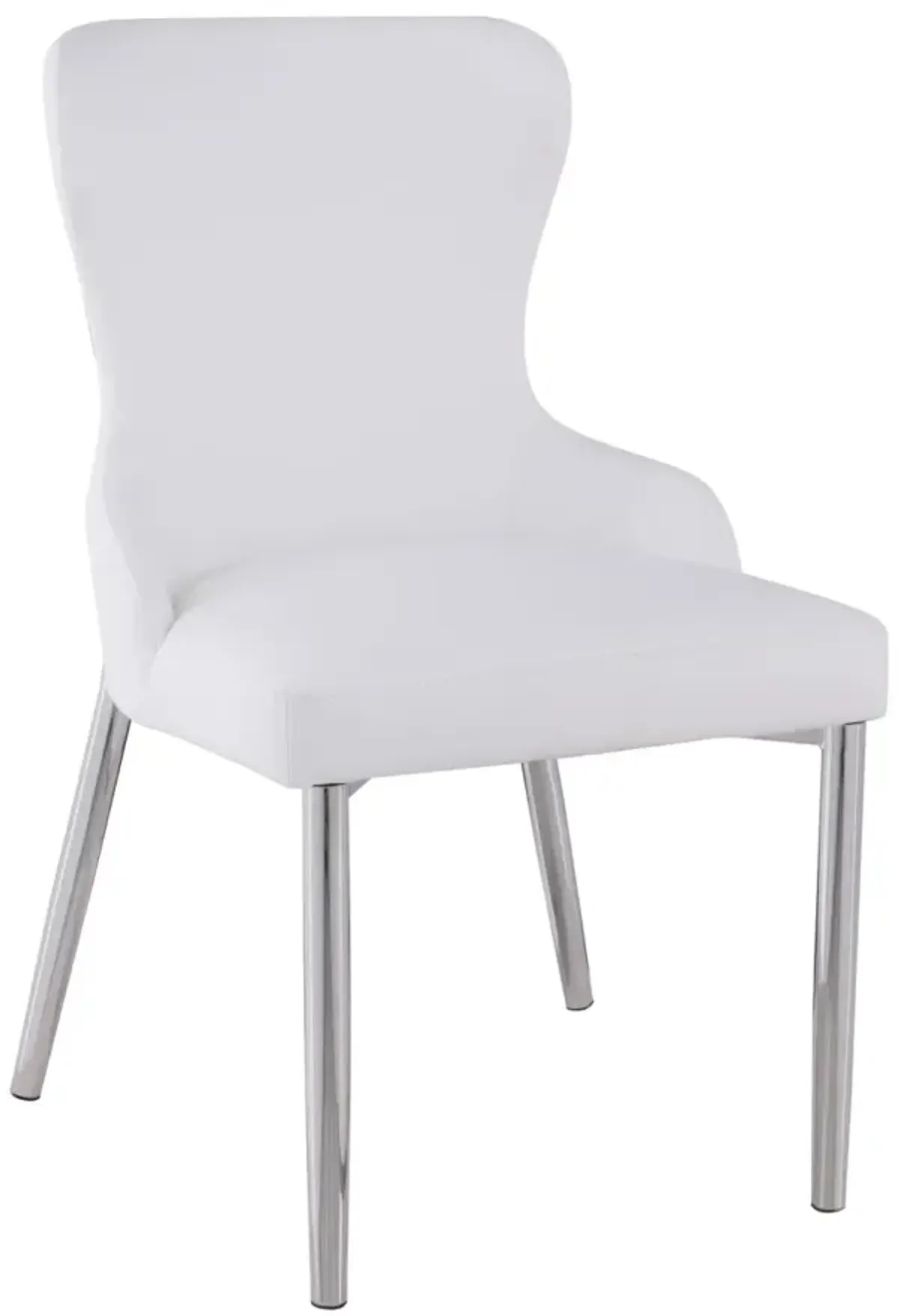 Chintaly Evelyn White Contemporary Wing-Back Side Chair