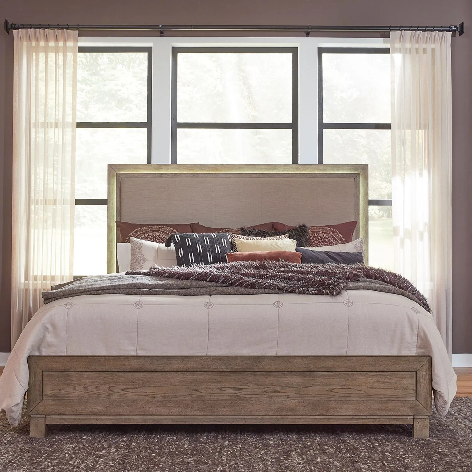 KING UPHOLSTERED BED - CANYON ROAD