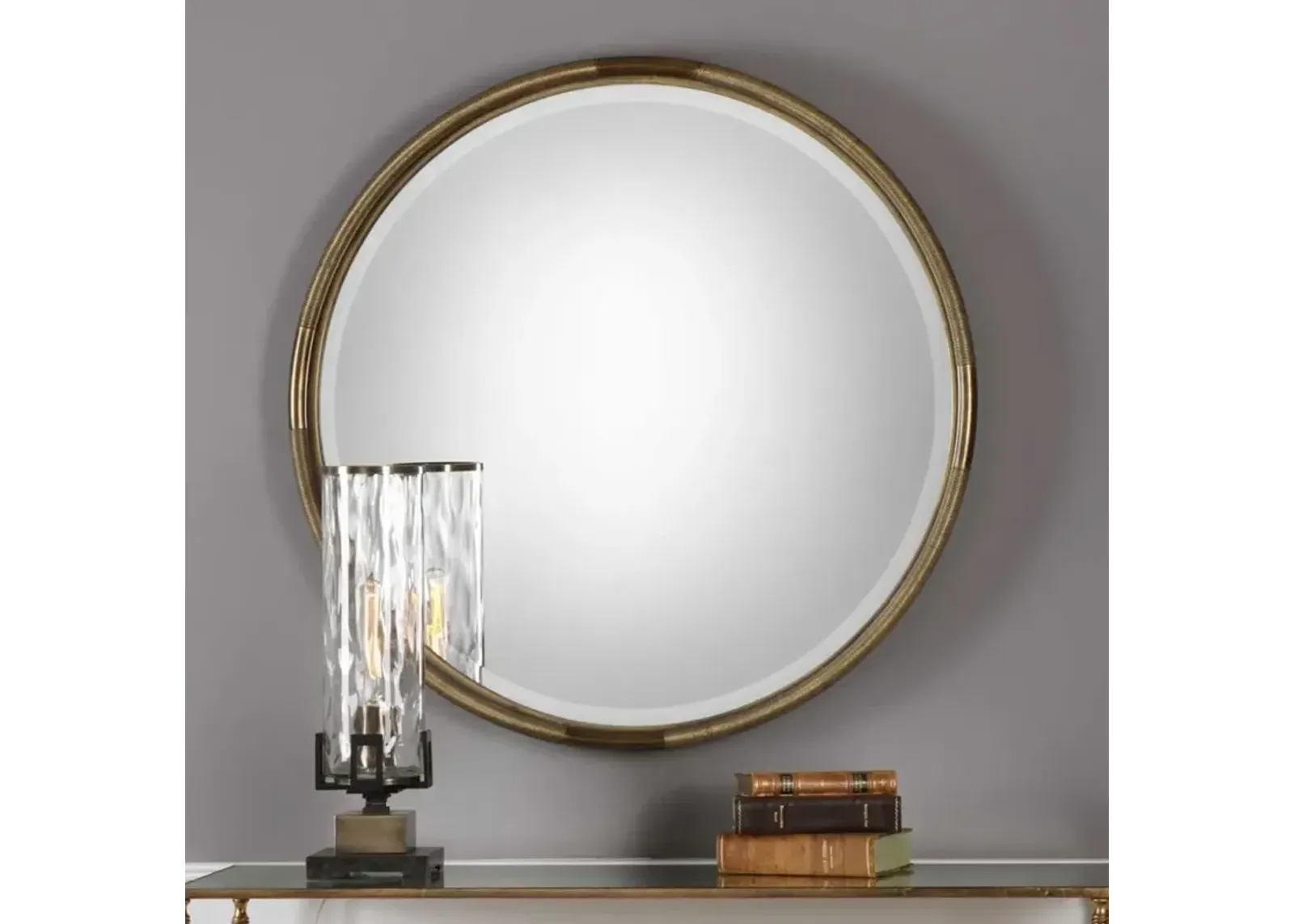 Uttermost Finnick Iron Coil Round Mirror