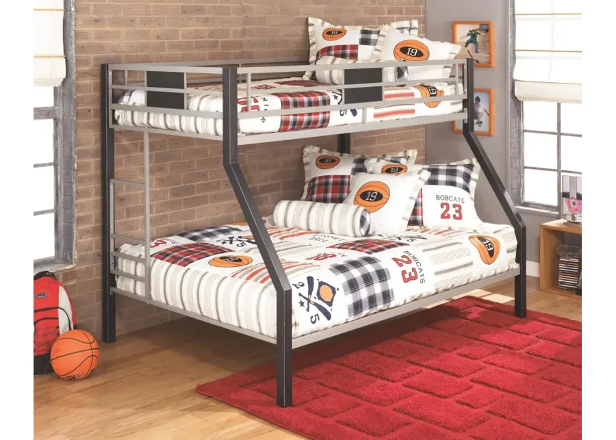 DINSMORE TWIN OVER FULL BUNK BED BLACK/GRAY SIGNATURE DESIGN