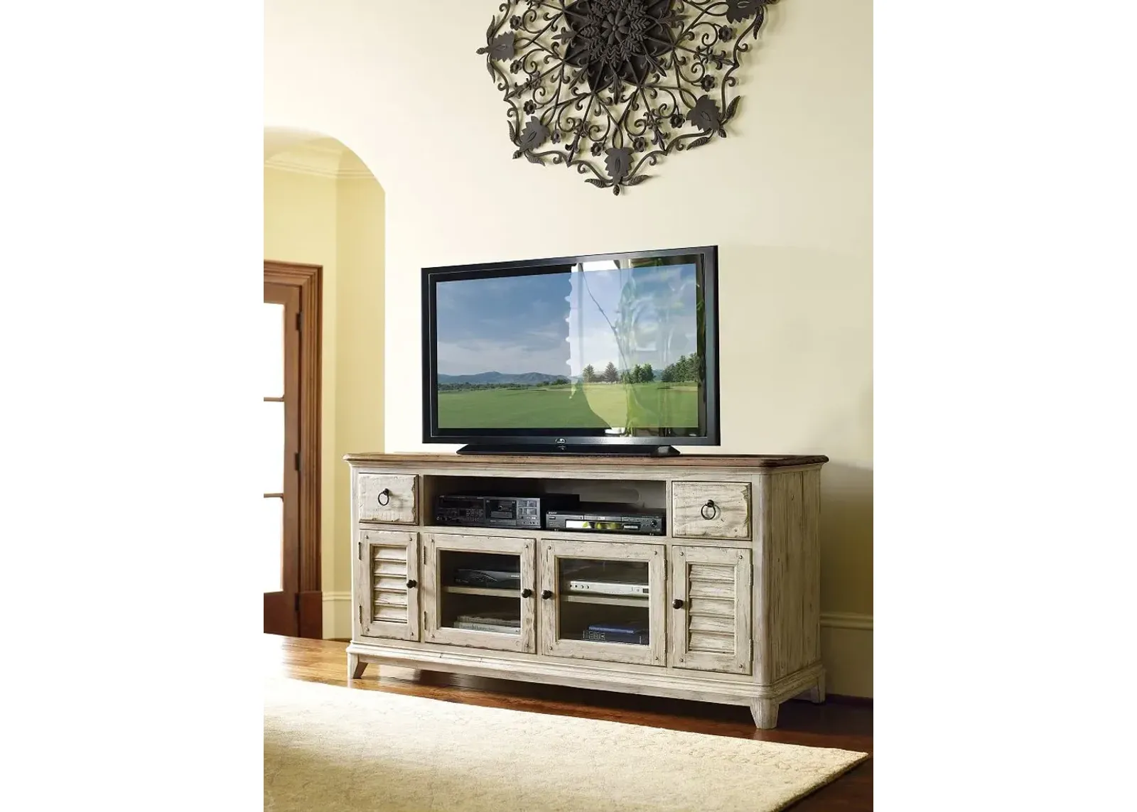 Kincaid Weatherford Cornsilk 66 Inch Media Entertainment TV Stand