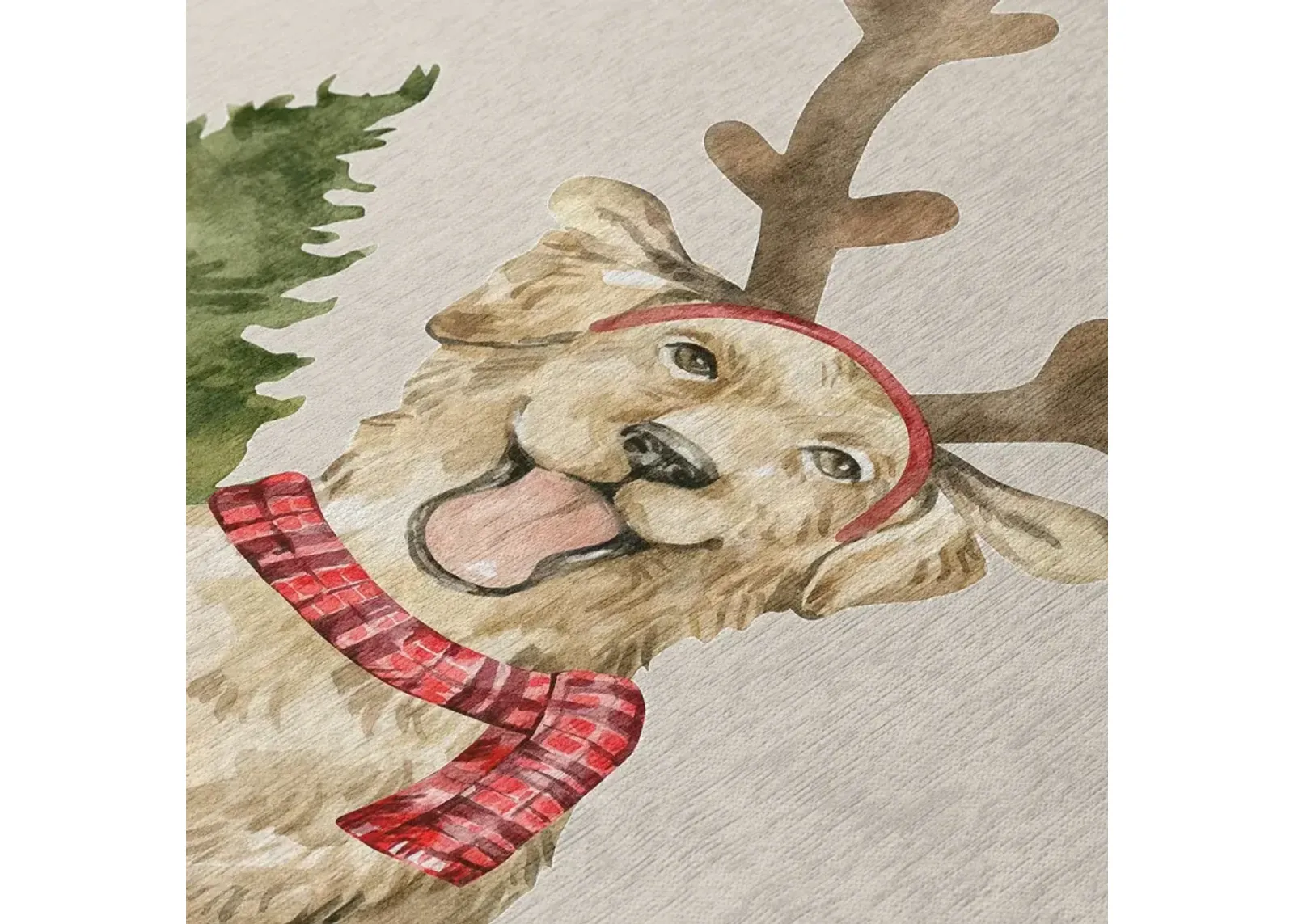 Dalyn Merry Christmas Reindeer Dog & Tree Holiday5'X8' Rug