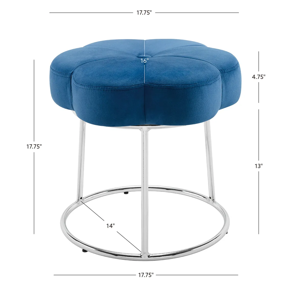 SERAPHINA ACCENT VANITY STOOL - NAVY BLUE