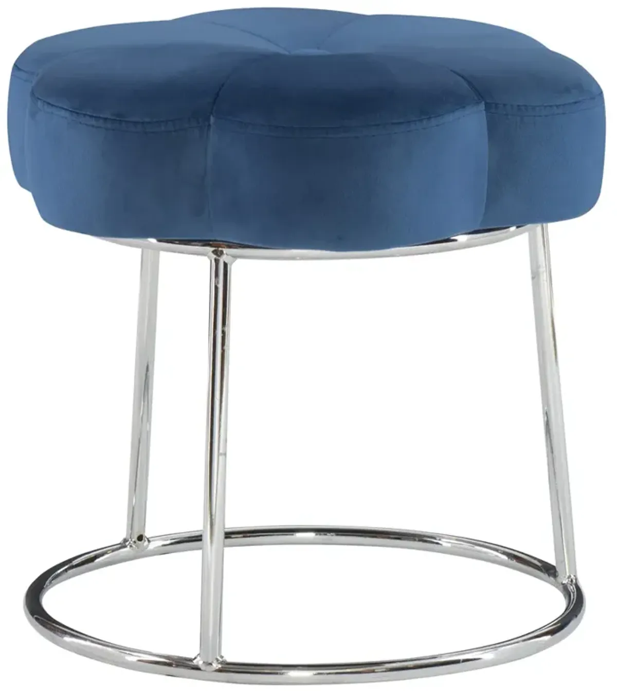 Linon Seraphina Navy Blue Accent Vanity Stool