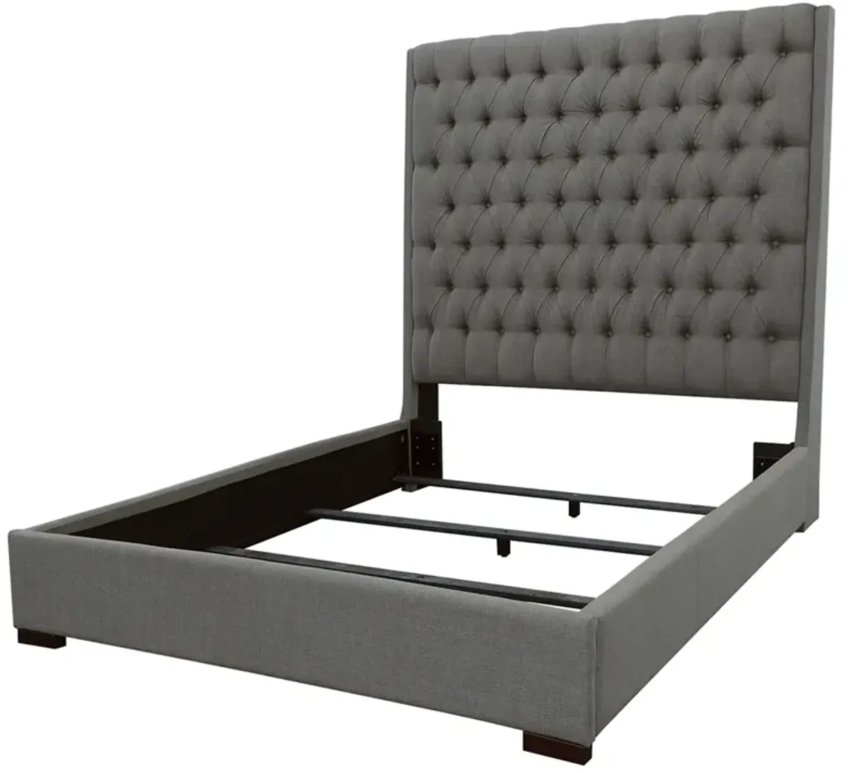 Coaster Camille Upholstered King Panel Bed Grey