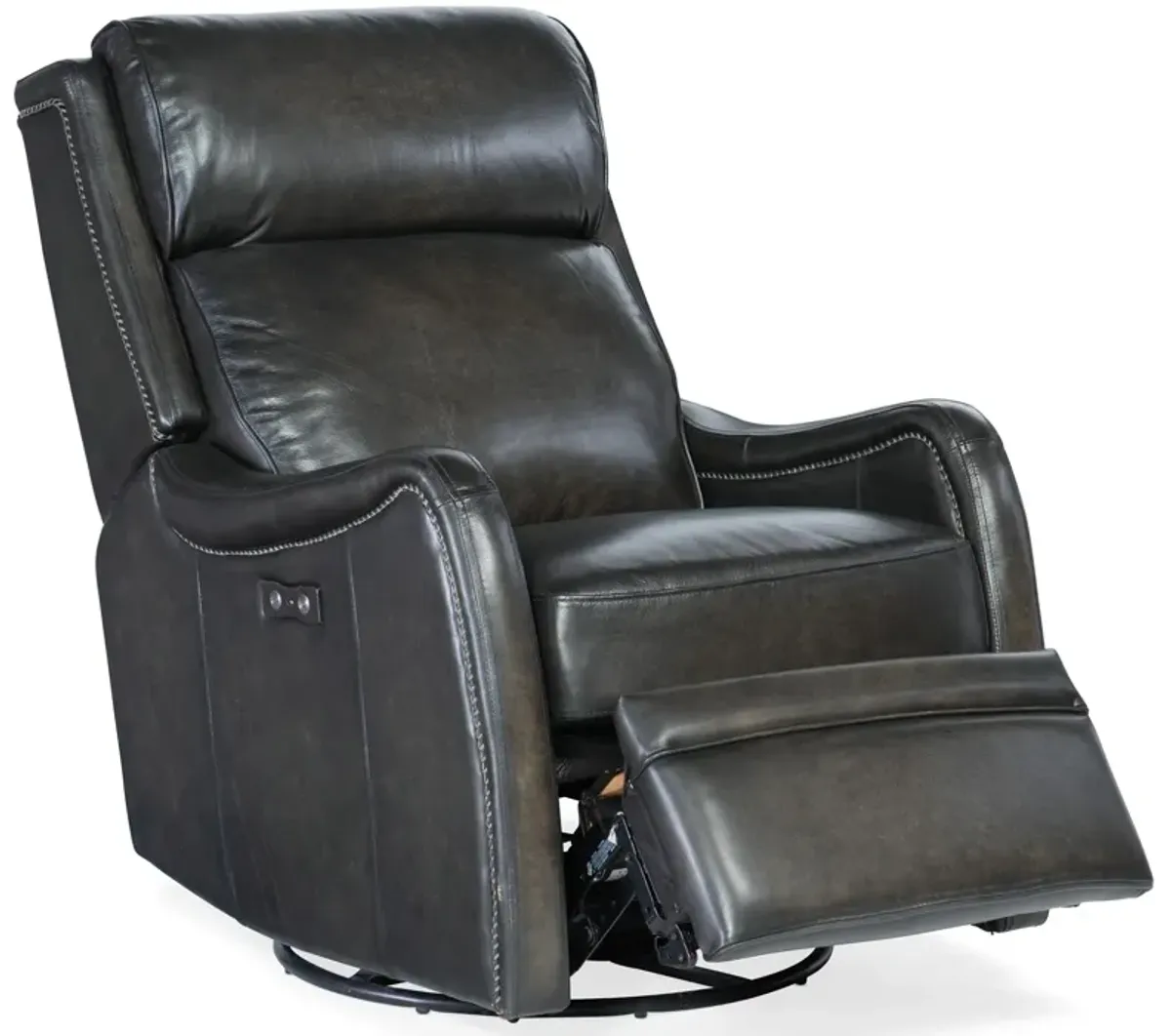 Hooker Furniture Stark Brindisi Trinita Leather Power Swivel Glider Recliner