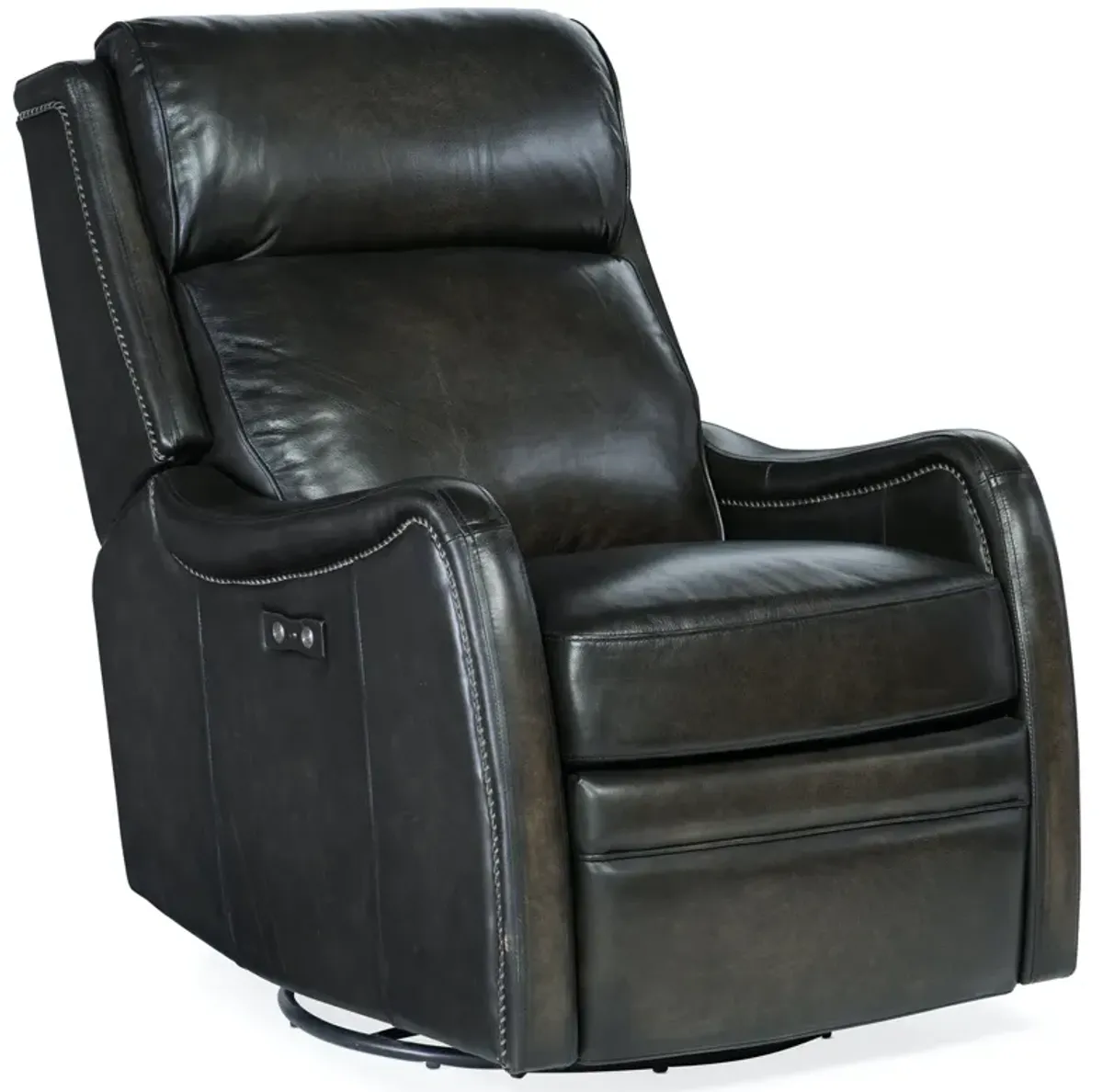 Hooker Furniture Stark Brindisi Trinita Leather Power Swivel Glider Recliner