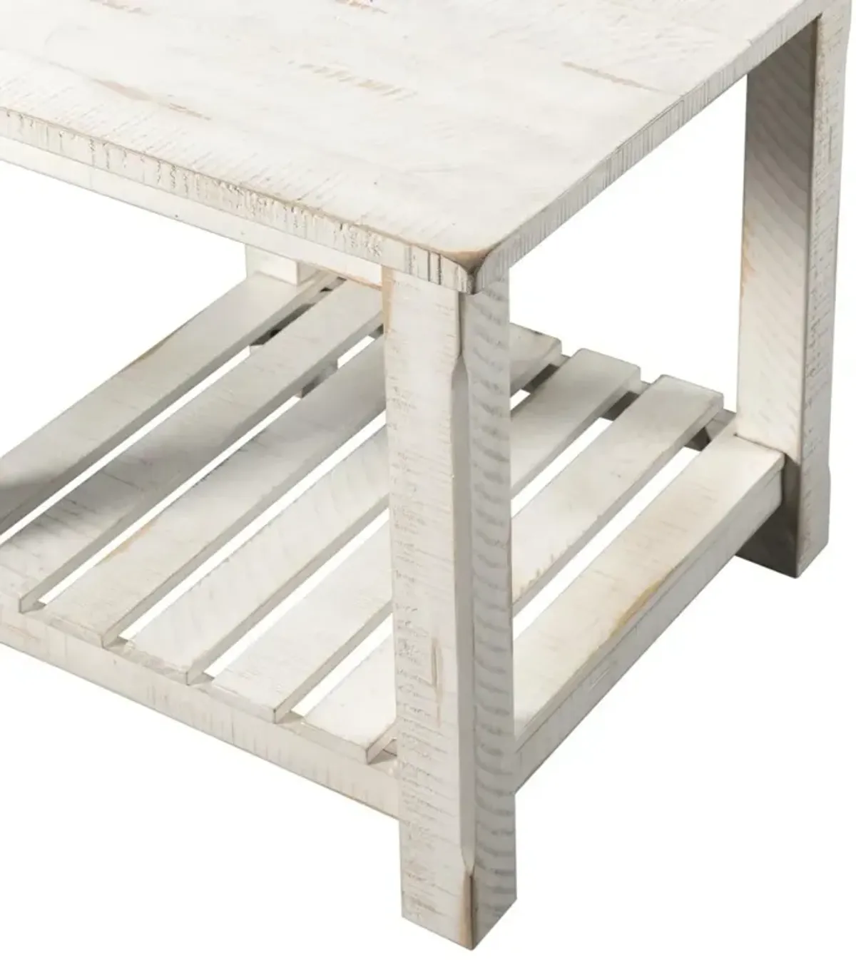 BARN DOOR COLLECTION END TABLE IN ANTIQUE WHITE