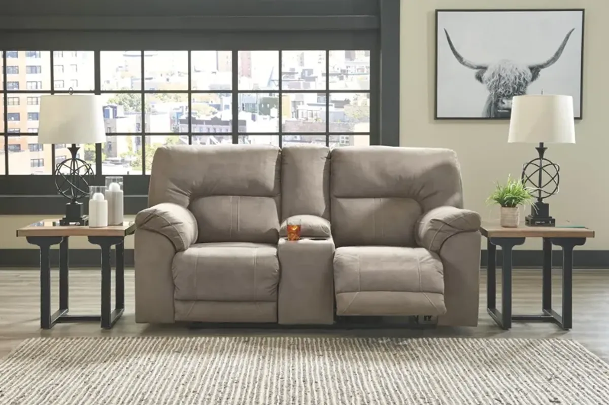 Ashley Cavalcade Power Reclining Loveseat with Console Slate Benchcraft