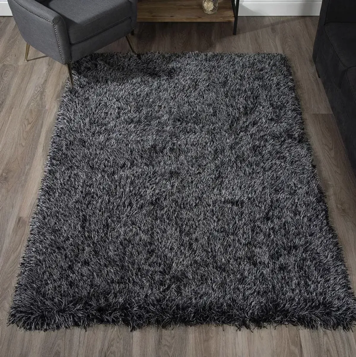 Dalyn Velvet Shadow Ultra-Soft Deep Grey Shaggy 5'X8' Area Rug