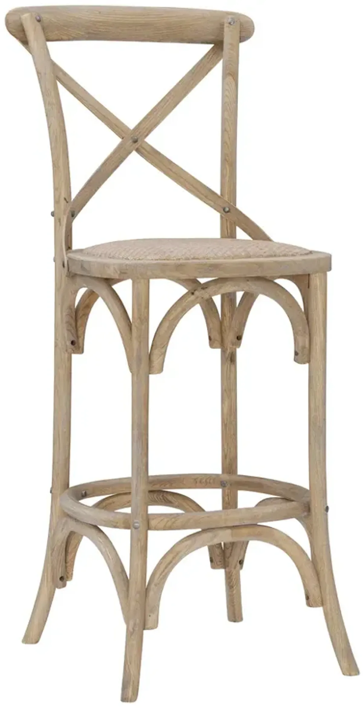 Linon 30 Inch Roxy Gray Wash Bar Stool