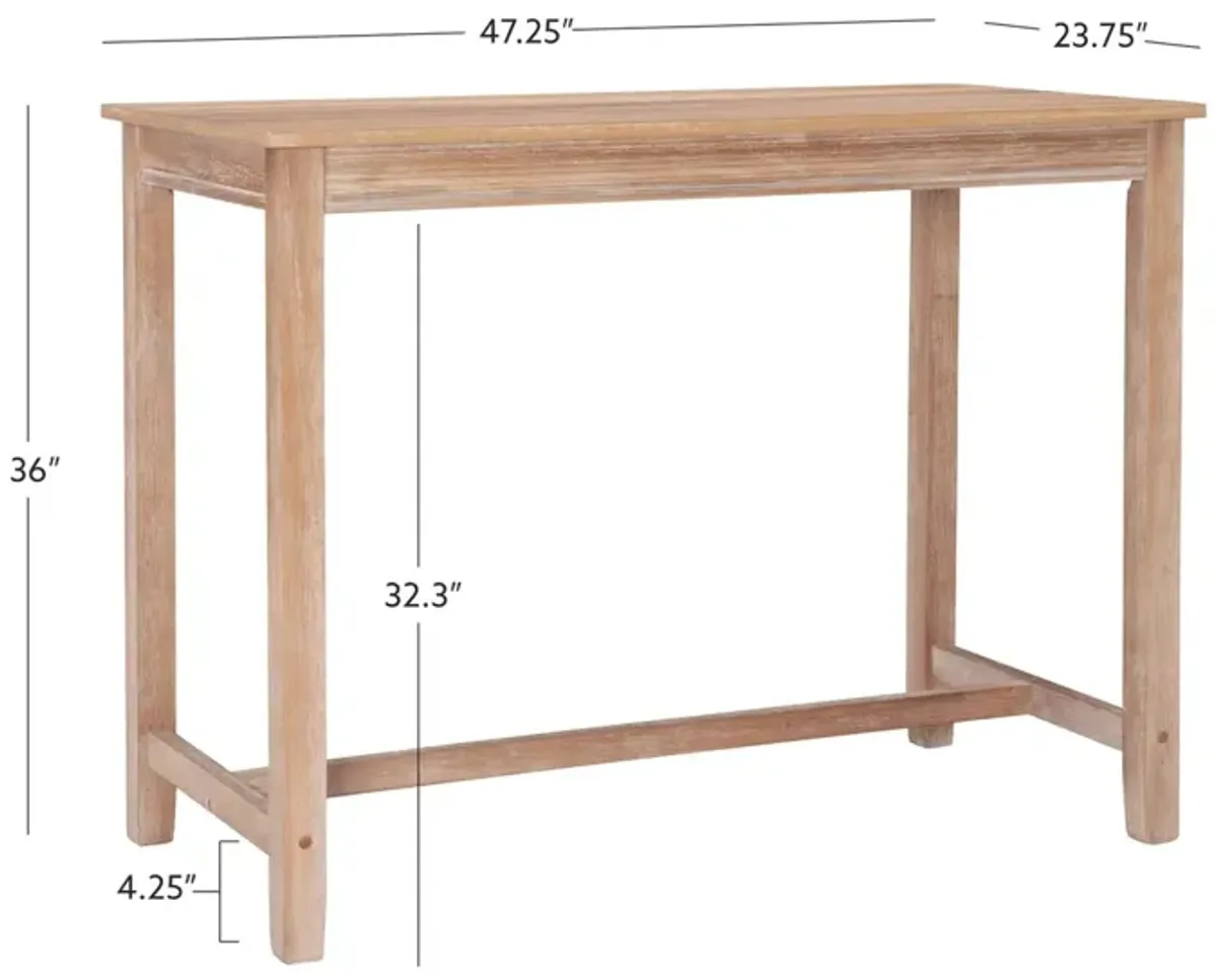 Linon 36 Inch Claridge Counter-Height Pub Table Distressed Brown