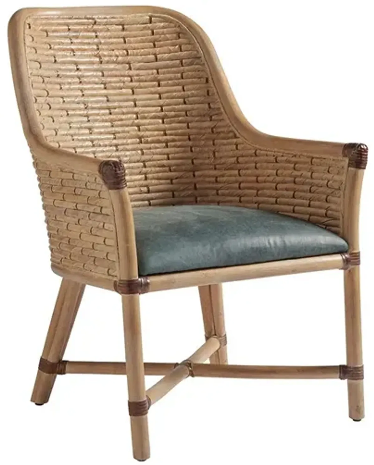 Tommy Bahama Home by Lexington Los Altos Armchair Upholstered/Wicker/Rattan/Fabric in Blue
