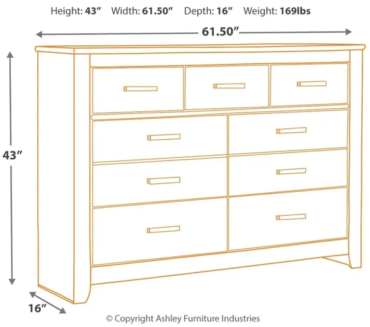 Ashley Brinxton Charcoal Dresser