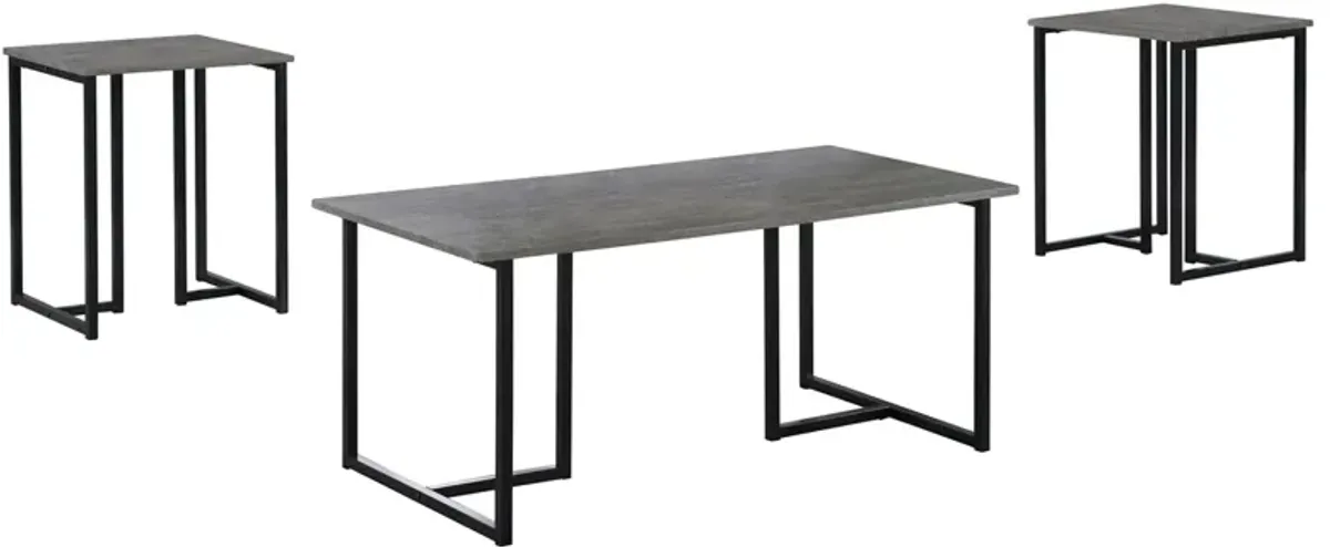 Coaster Nyla 3-Piece Engineered Wood Coffee Table Set Weathered Grey