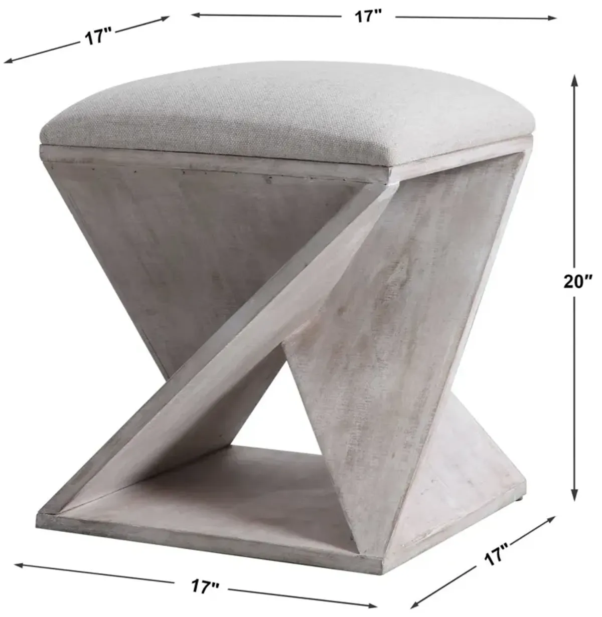 Uttermost Benue Neutral Linen Accent Stool