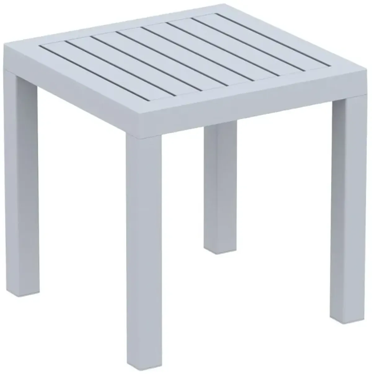 Compamia Ocean Square Resin Side Table Silver Gray