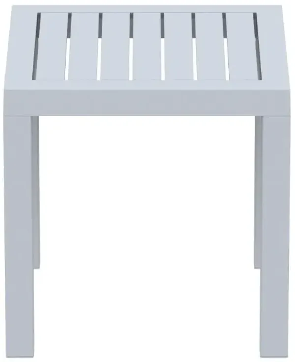 Compamia Ocean Square Resin Side Table Silver Gray