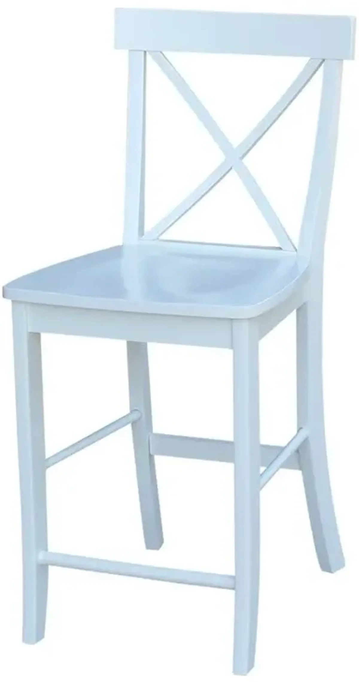John Thomas Dining Essentials Hampton X-Back Wood Stool in Pure White