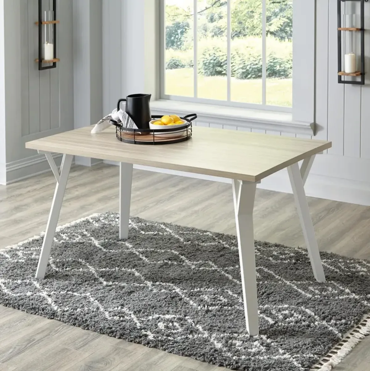 Ashley Grannen Dining Table Rectangular White/Natural