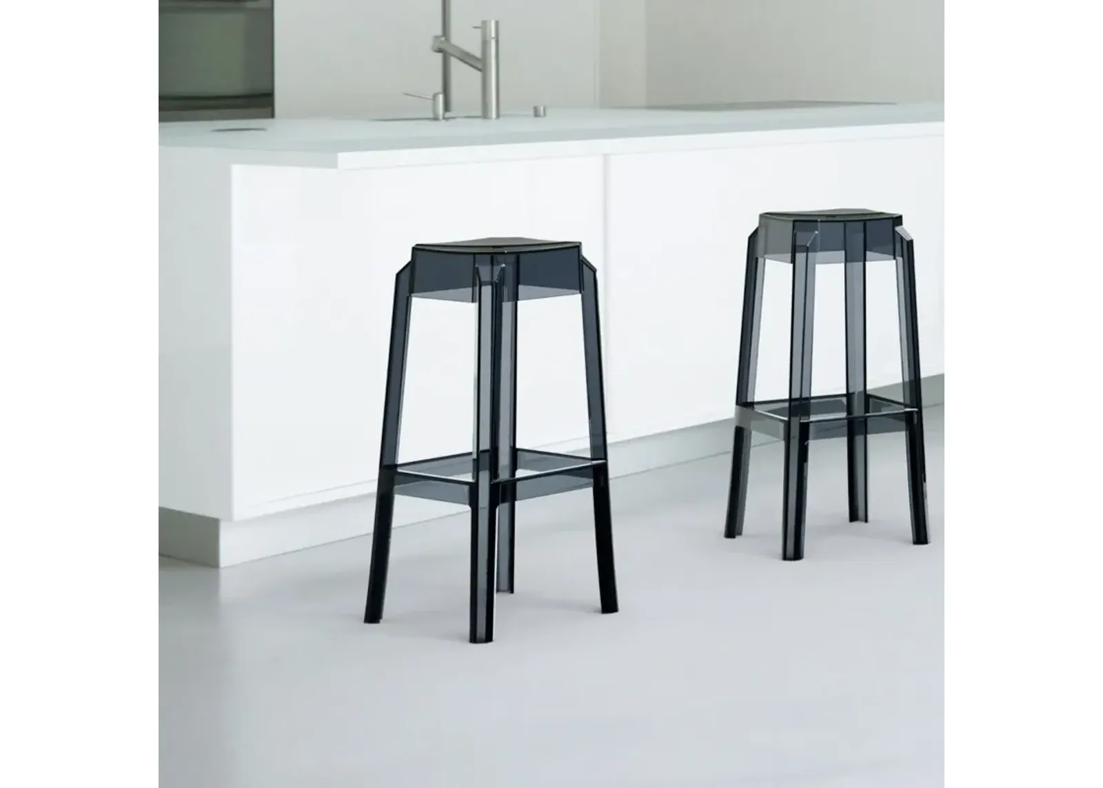 Compamia Fox Polycarbonate Bar Stool Transparent Smoke Gray