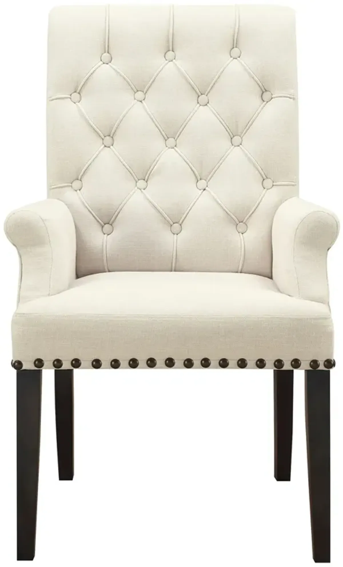 Coaster Alana Fabric Upholstered Dining Arm Chair Beige