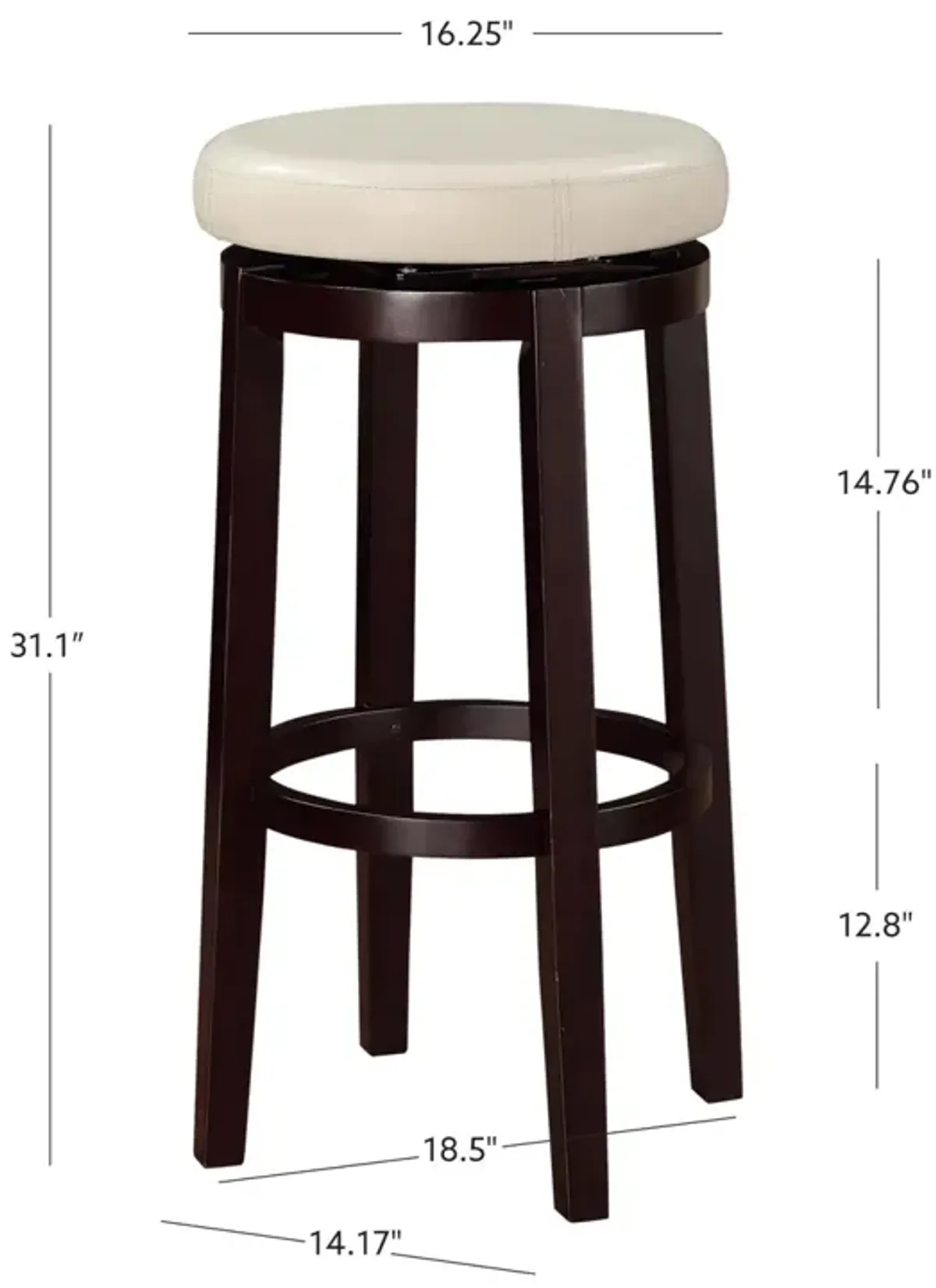 Linon 29 Inch Maya Rice Bar Stool