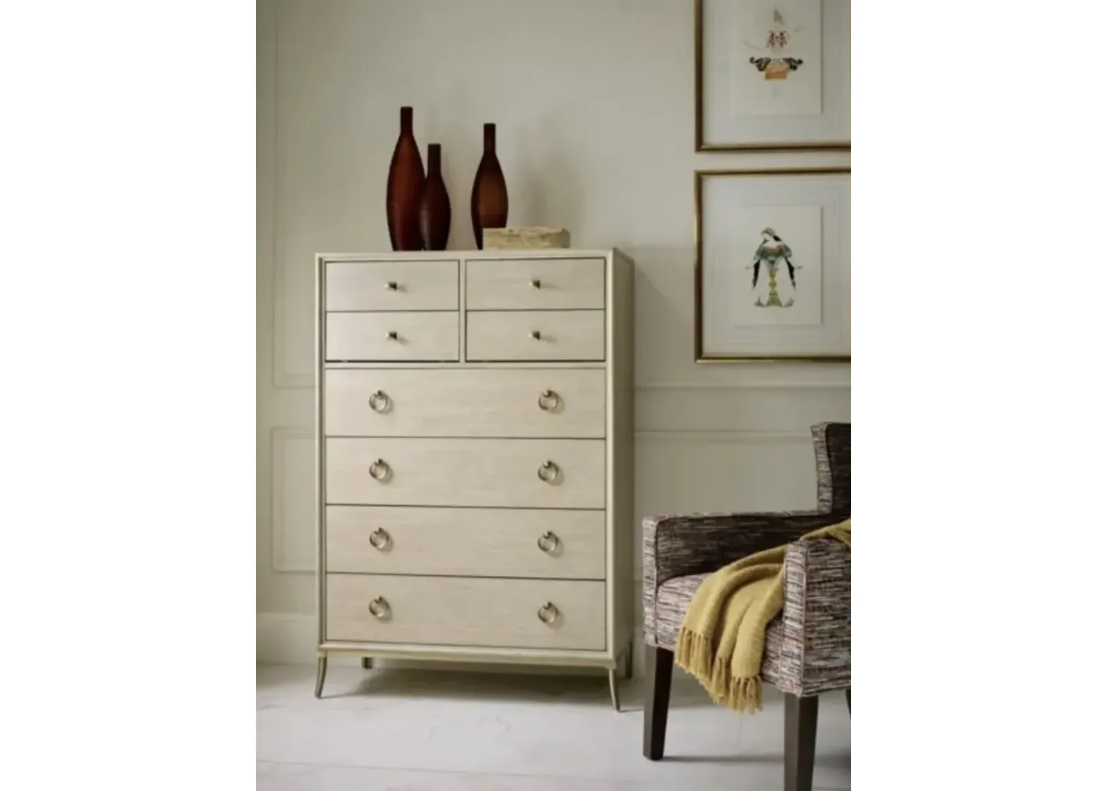 American Drew Lenox Oak Veneer Carson Chest