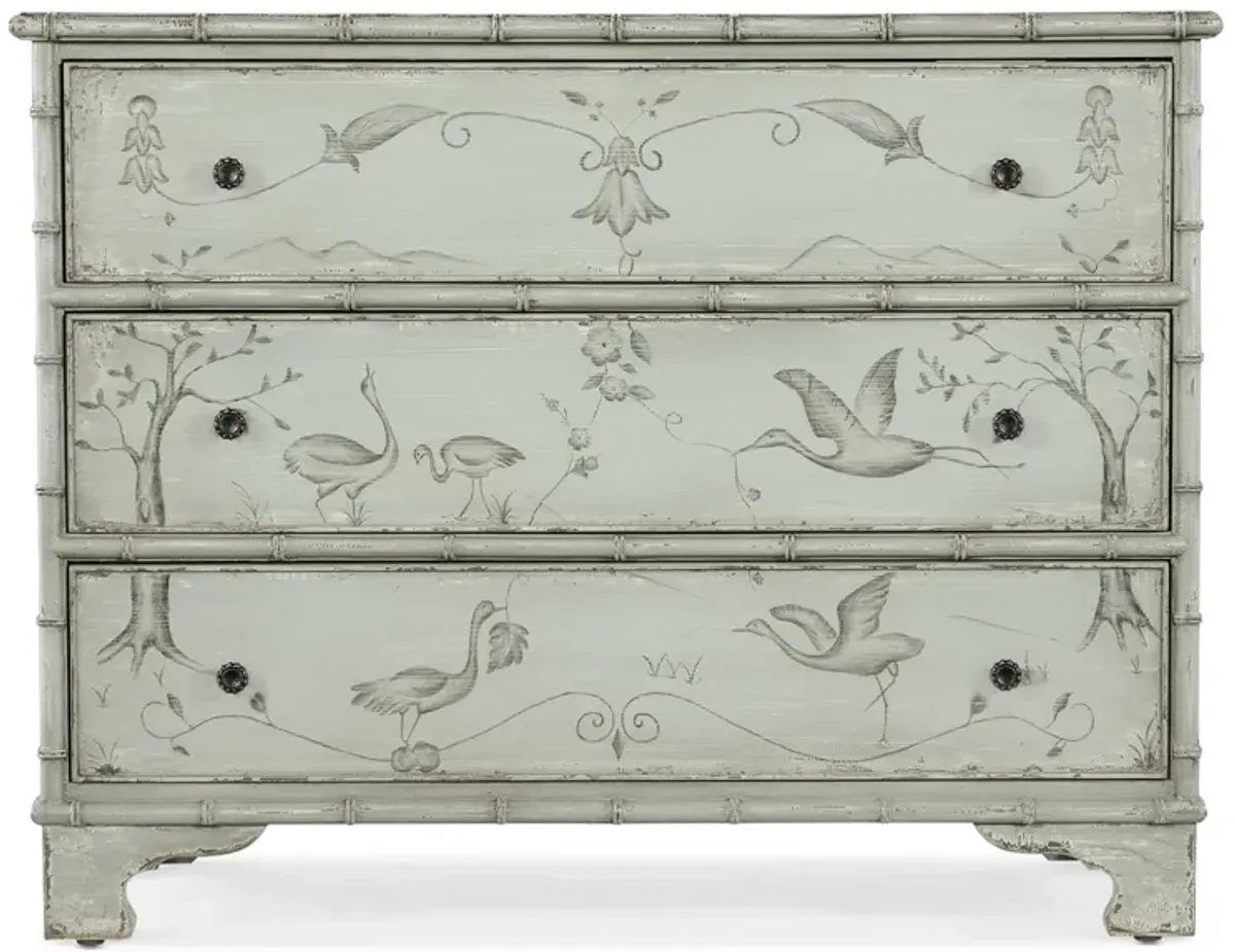 CHARLESTON GRAY ASH THREE DRAWER ACCENT CHEST