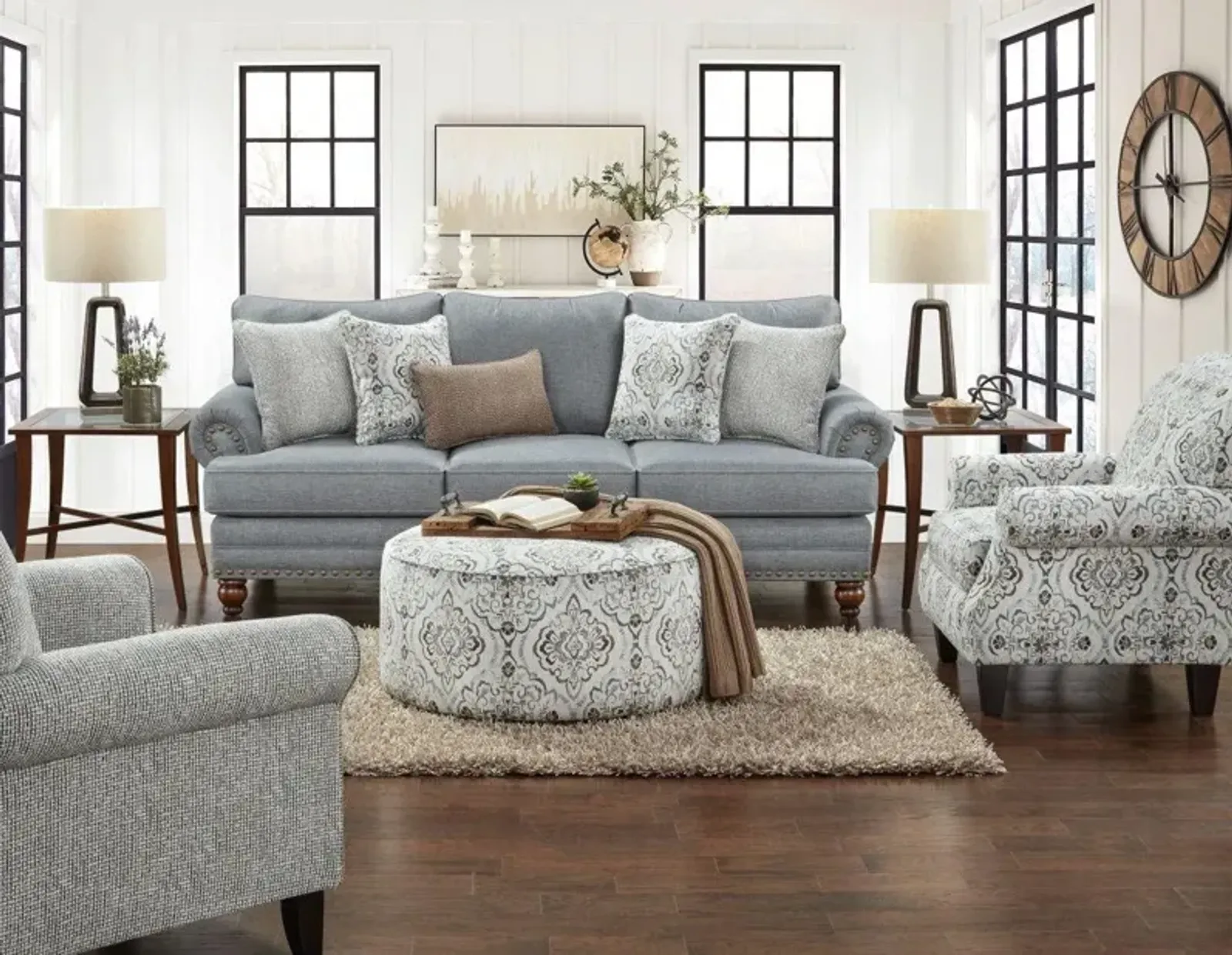 Fusion Bates Glenville Cascade Charcoal Accent Chair