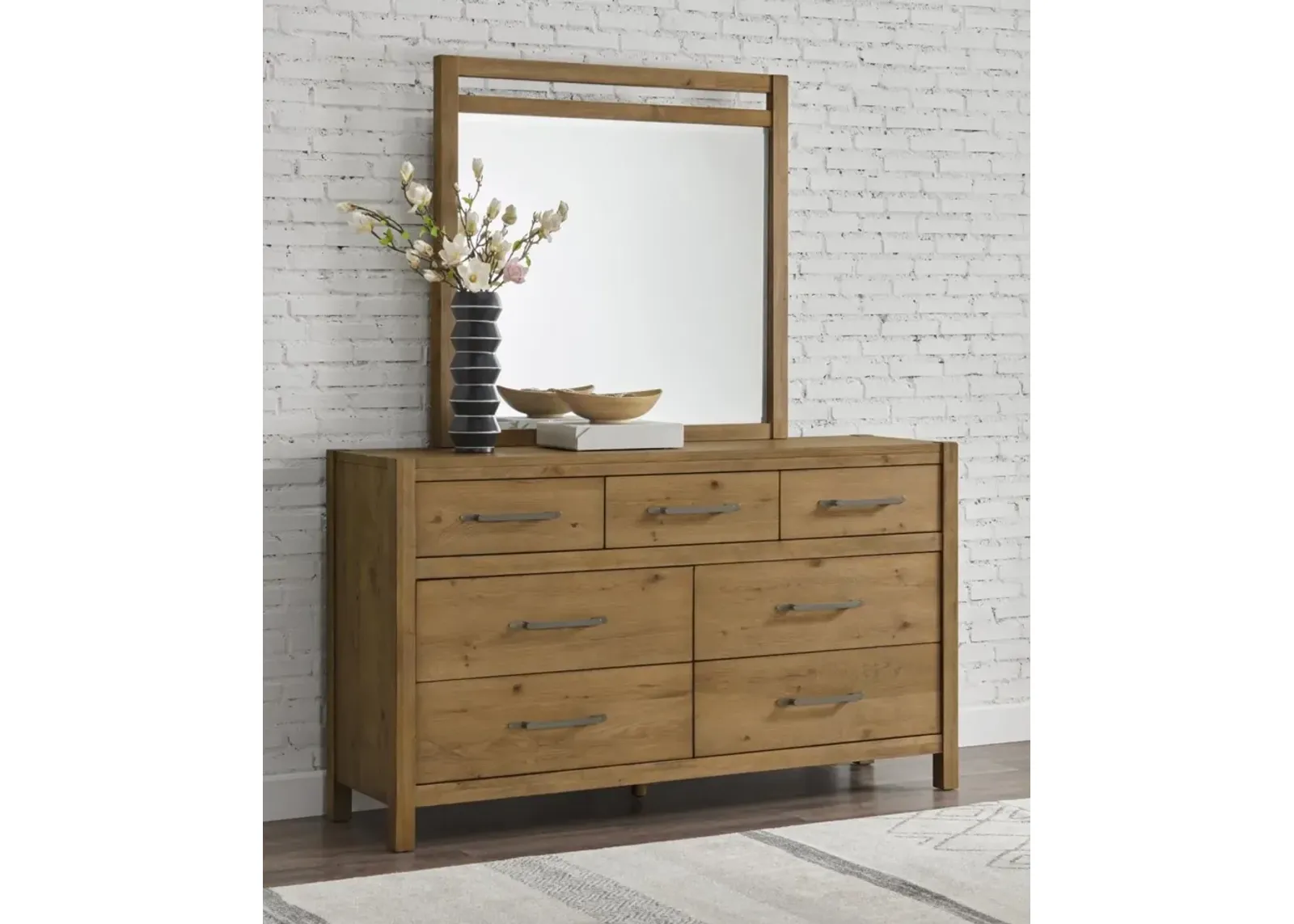 BOHO 7-DRAWER DRESSER IN PRAIRIE OAK