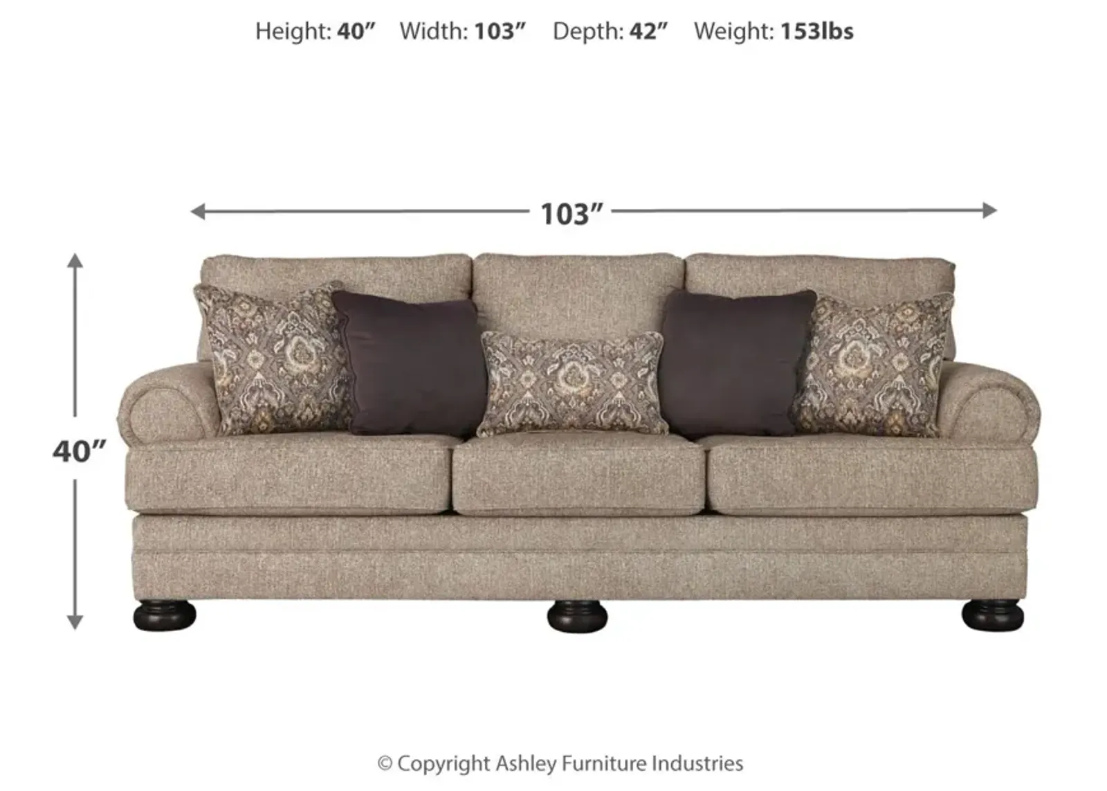 Ashley Kananwood Oatmeal Sofa