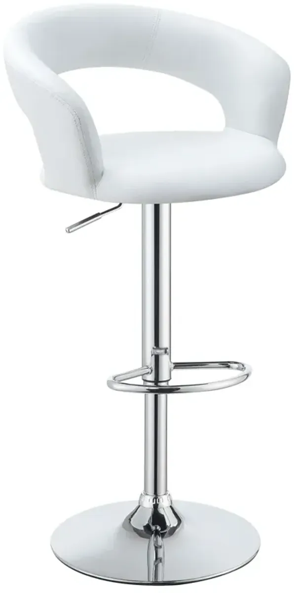 Coaster Barraza 29 Inch Adjustable Height Bar Stool White & Chrome