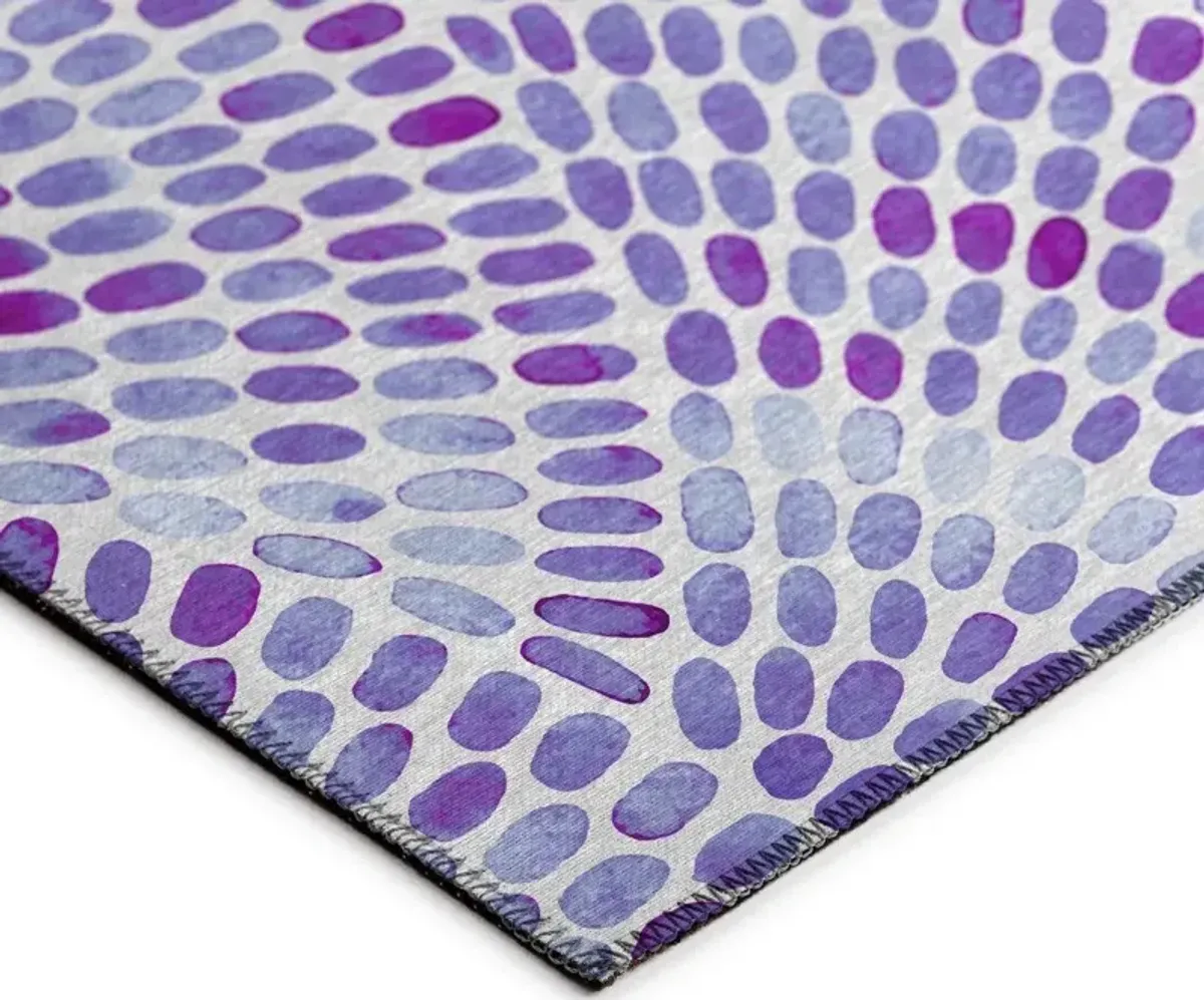 Dalyn Amethyst Tides Purple Mosaic Radiance Pattern 5'X8' Area Rug