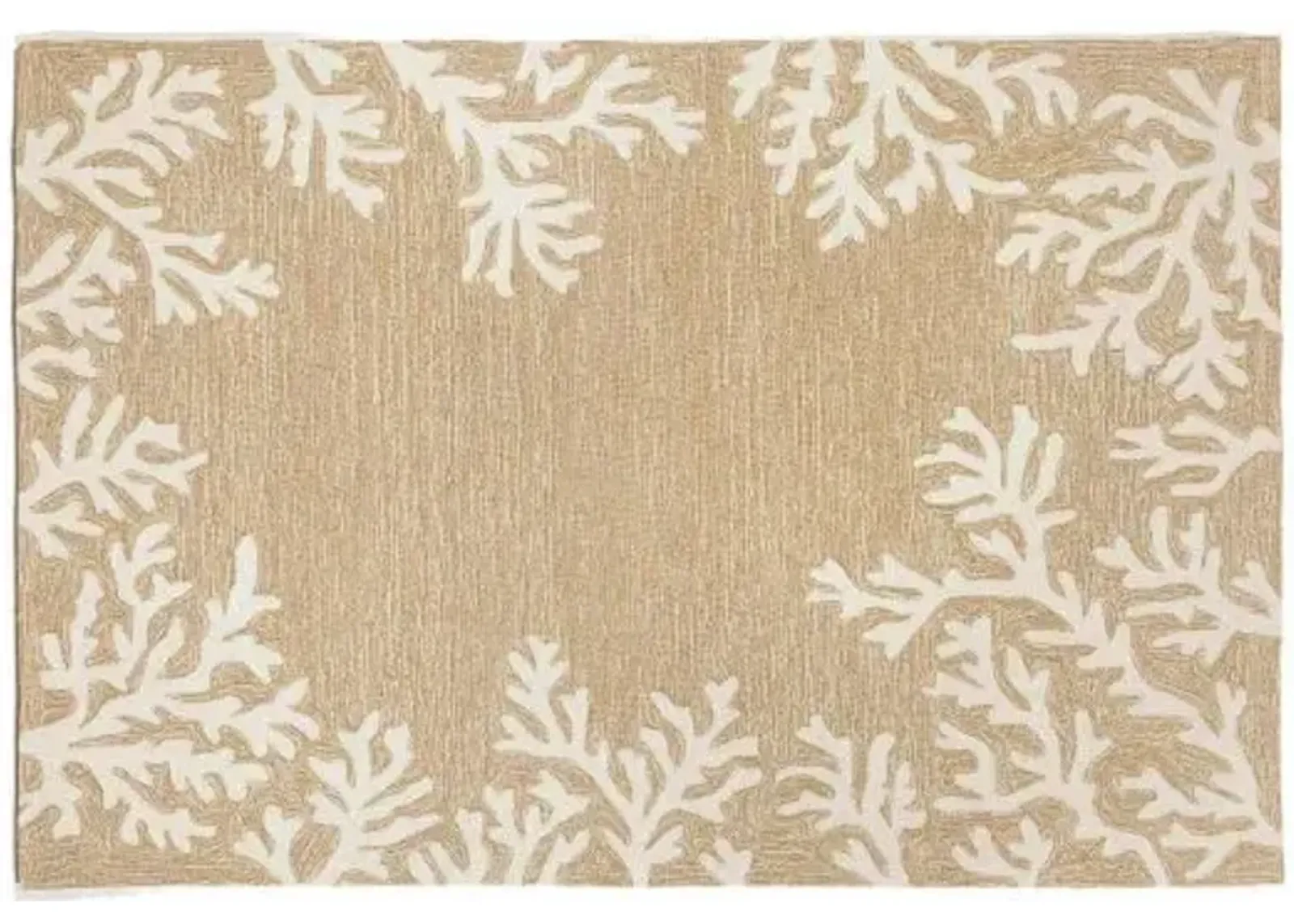 Trans Ocean Capri Coral Border Neutral Doormat