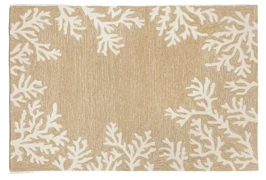 CAPRI CORAL BORDER NEUTRAL DOORMAT 24"X36"