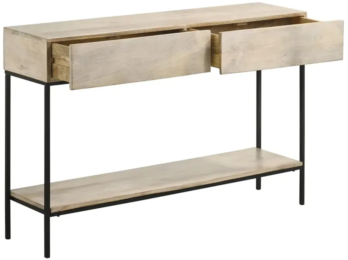 Coaster Rubeus 2-Drawer Wood Entryway Console Table White Washed