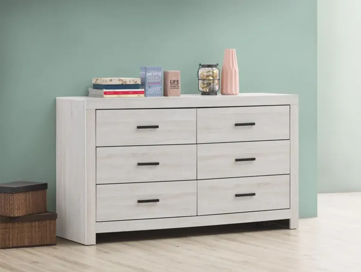 Coaster Brantford 6-Drawer Dresser Coastal White