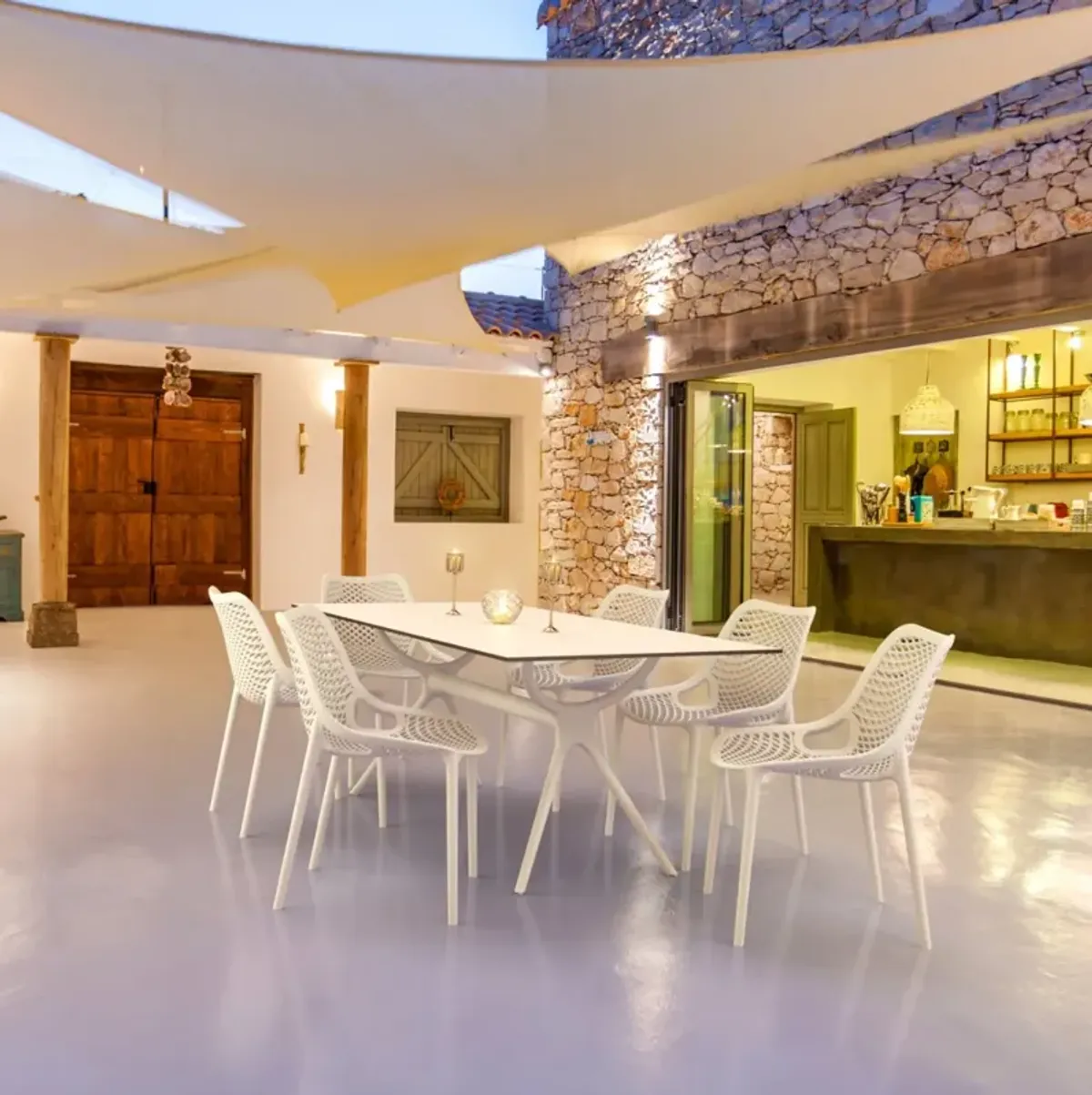 Compamia Air Outdoor Rectangle Outdoor Dining Set 7-Piece
