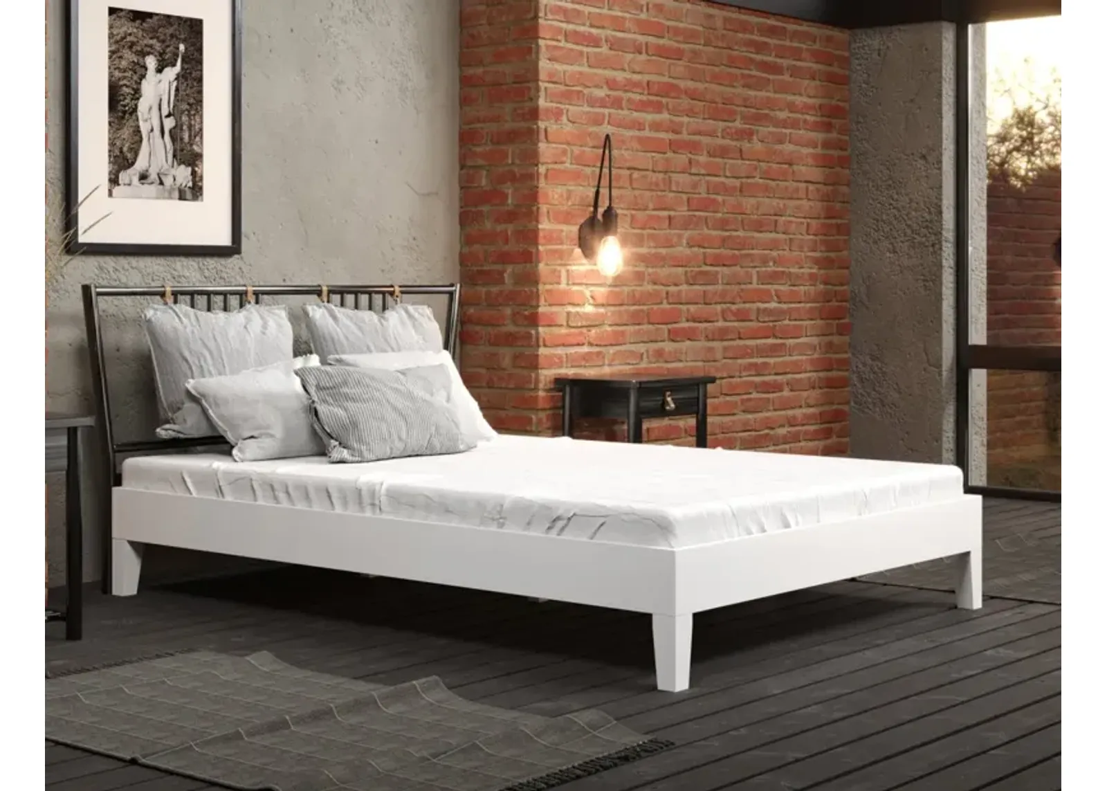 NIX FULL PLATFORM BED WHITE