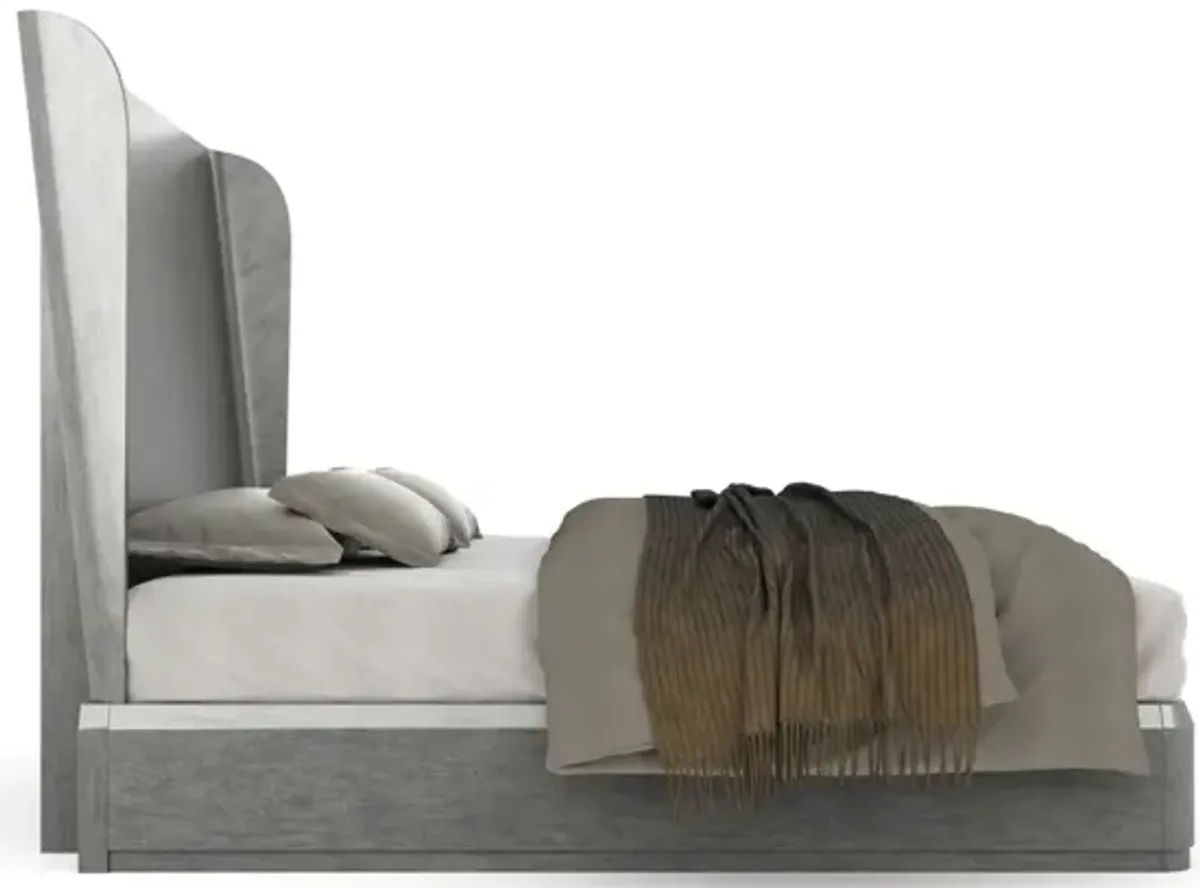 Casa Inspirata Continental California King Bed in Argento Medium Grey Wood Finish