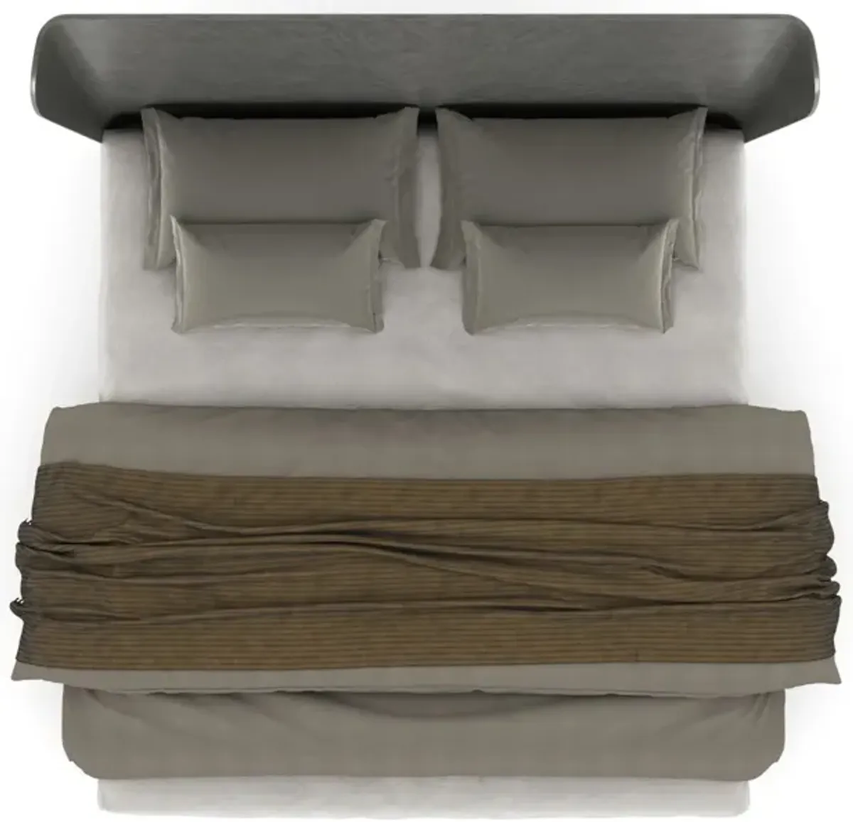 CONTINENTAL CALIFORNIA KING BED IN ARGENTO (MEDIUM GREY WOOD FINISH)