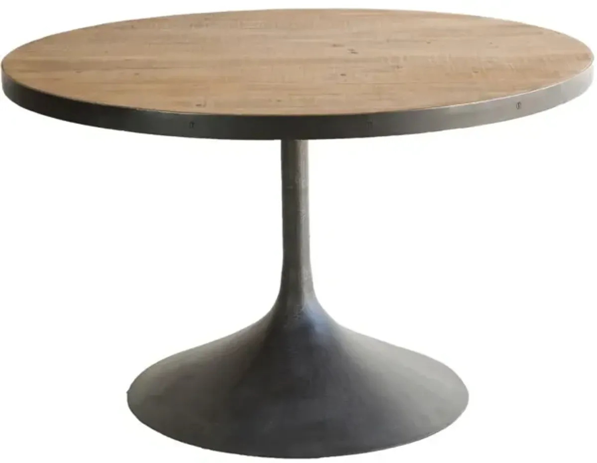 MIRANDA NATURAL/IRON 48 INCH ROUND DINING TABLE
