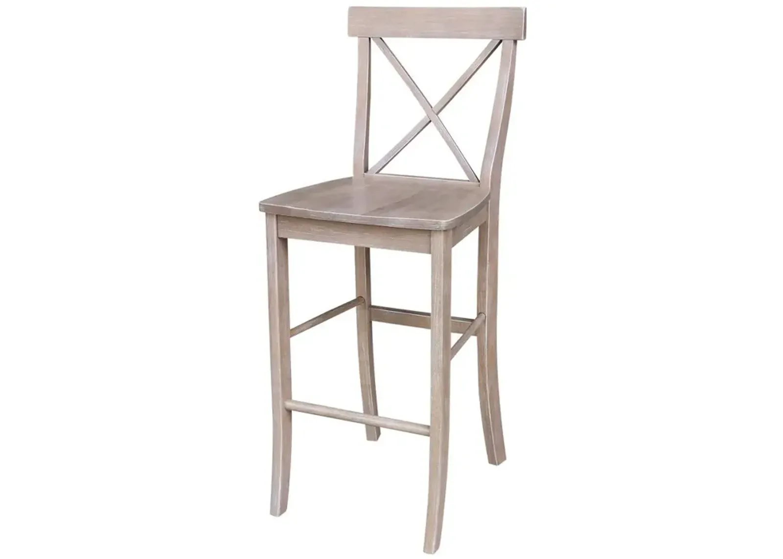 John Thomas Dining Essentials X-Back Wood Stool in Taupe Gray