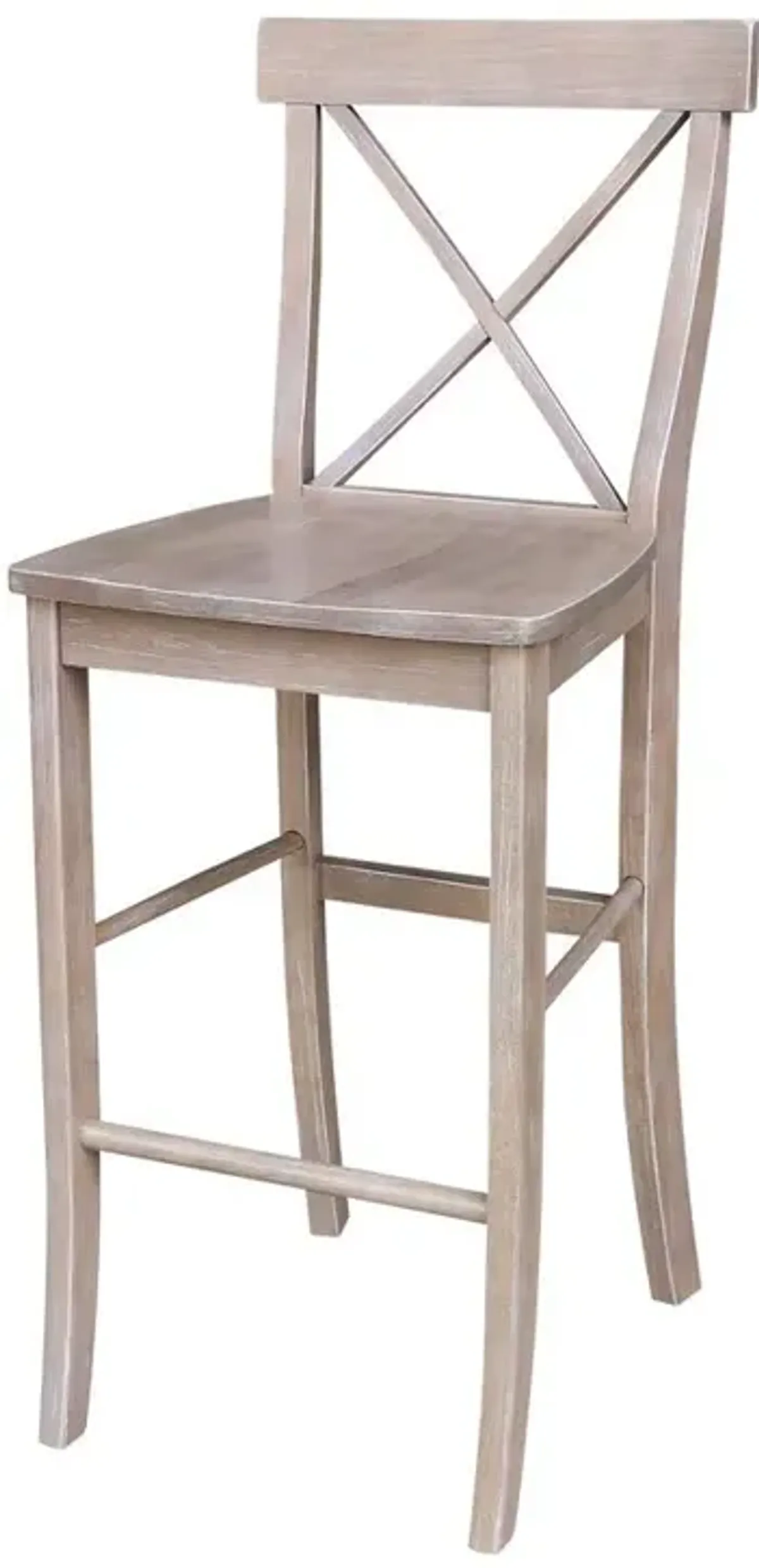 John Thomas Dining Essentials X-Back Wood Stool in Taupe Gray