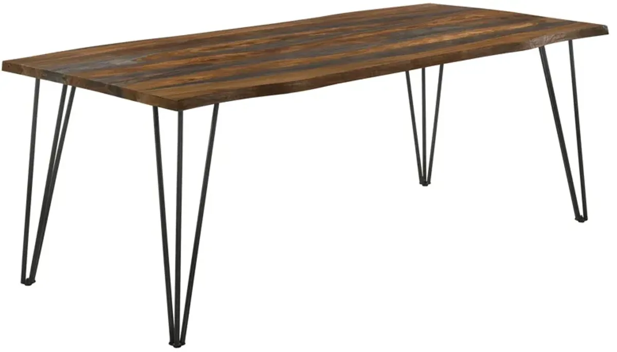 Coaster Neve 80 Inch Live Edge Dining Table Grey Sheesham