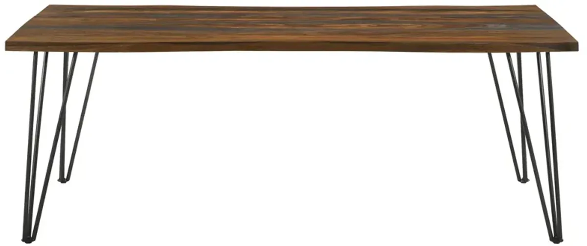 Coaster Neve 80 Inch Live Edge Dining Table Grey Sheesham