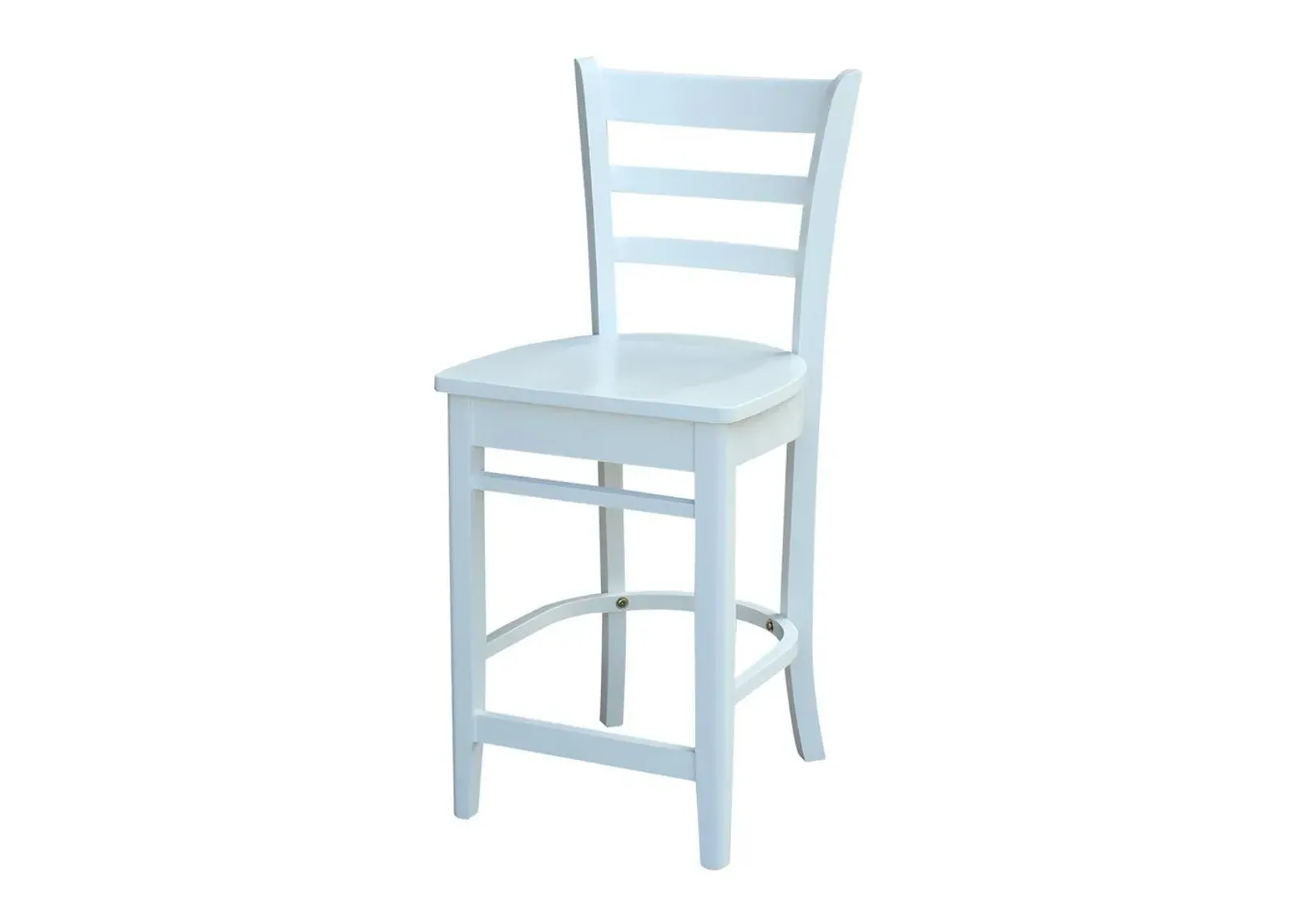 John Thomas Dining Essentials Emily Wood Stool in Pure White