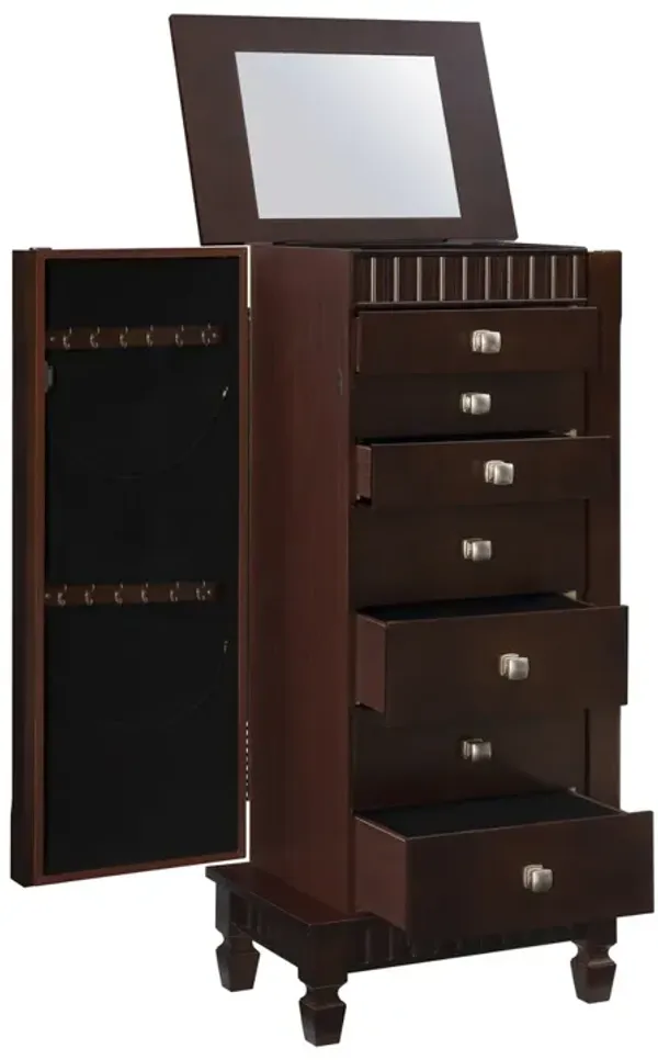 Powell Contemporary Merlot Jewelry Armoire
