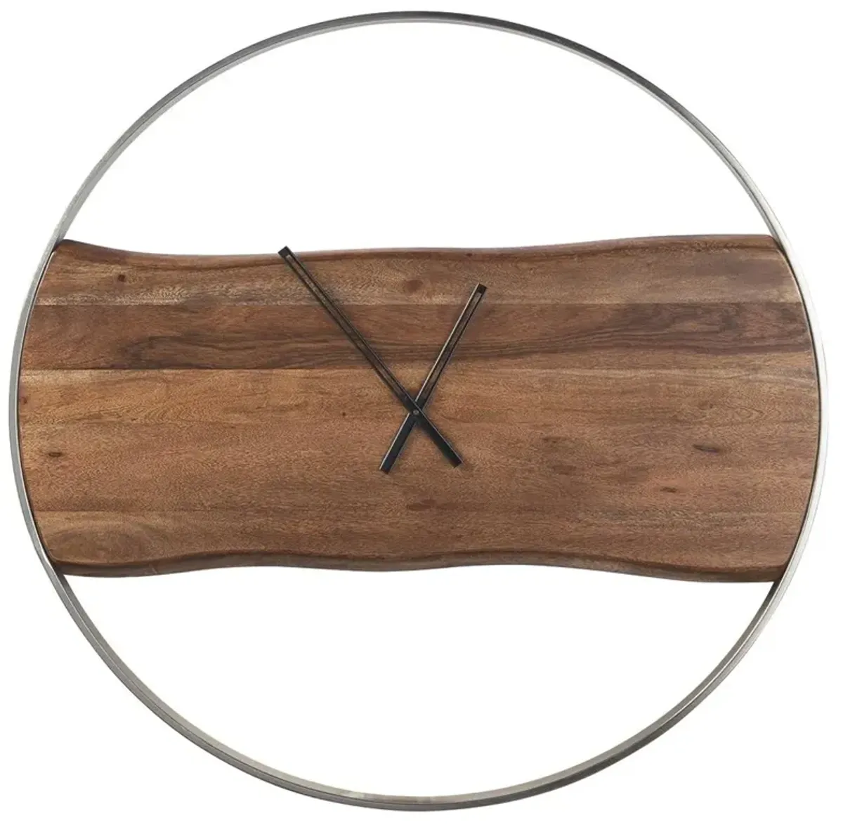 Ashley Panchali Brown/Silver Finish Wall Clock